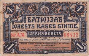 Lettland p1 1 Rublis 1919